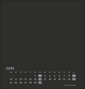 Bastelkalender 2024 Premium schwarz mittel. Blanko-Kalender zum Basteln mit extra Titelblatt für eine persönliche Gestaltung. Foto- und Bastelkalender 2024.