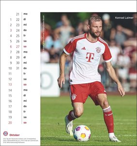 FC Bayern München Postkartenkalender 2024. Monats-Tischkalender zum Aufstellen oder Aufhängen mit den Stars des FC Bayern. Ein kleiner Foto-Kalender mit Postkarten zum Versenden an Fans.
