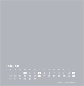 Premium-Bastelkalender silbergrau groß 2026