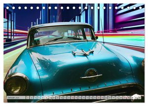 US Classic Cars im Jet-Age (Tischkalender 2024 DIN A5 quer), CALVENDO Monatskalender