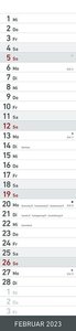 Streifenplaner SCHWARZ 2023 - Streifenkalender - Wandplaner - Küchen-Kalender - 11,3x49,5