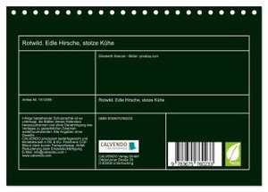 Rotwild. Edle Hirsche, stolze Kühe (Tischkalender 2024 DIN A5 quer), CALVENDO Monatskalender