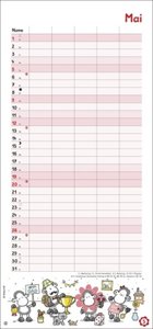 sheepworld Familienplaner 2024. Familienkalender mit 5 Spalten. Liebevoll illustrierter Familien-Wandkalender mit Schulferien und Stundenplänen.
