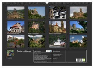Deutsche Burgen (Wandkalender 2024 DIN A2 quer), CALVENDO Monatskalender