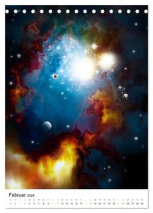 Galaxien und Nebulare (Tischkalender 2024 DIN A5 hoch), CALVENDO Monatskalender