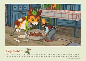 Pettersson & Findus 2025 - Von Sven Nordqvist - Wandkalender für Kinder - Querformat 42 x 29,7 cm