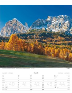 Weltnaturerbe Dolomiten Kalender 2026