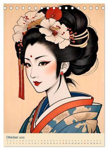 Japanische Geishas (Tischkalender 2025 DIN A5 hoch), CALVENDO Monatskalender