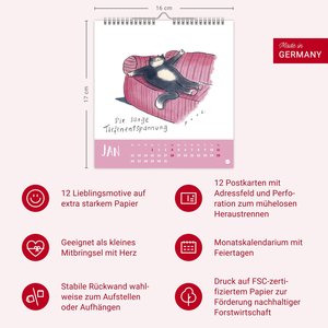 Puth Yoga für die Katz Postkartenkalender 2026