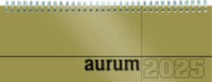 Tisch-Querkalender aurum 2025 - Büro-Planer 29,7x10,5 cm - Tisch-Kalender - 1 Woche 2 Seiten - gold - Ringbindung - Zettler