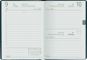 Taschenkalender anthrazit 2025 - Bürokalender 10,2x14,2 - 1 Tag auf 1 Seite - robuster Kartoneinband - Stundeneinteilung 7-19 Uhr - Blauer Engel - 610-0721