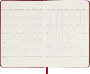 Moleskine 12 Monate Tageskalender 2024, Pocket/A6, Scharlachrot