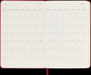 Moleskine 12 Monate Tageskalender 2024, Pocket/A6, Scharlachrot