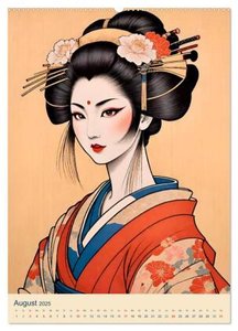 Japanische Geishas (Wandkalender 2025 DIN A2 hoch), CALVENDO Monatskalender