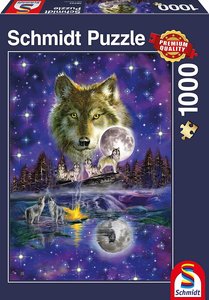 Schmidt 58233 - Wolf im Mondlicht, Puzzle, 1000 Teile
