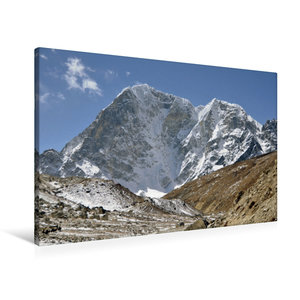 Premium Textil-Leinwand 90 cm x 60 cm quer Der Taboche (6502 m) zwischen Dughla und Lobuche auf 4900 m Höhe