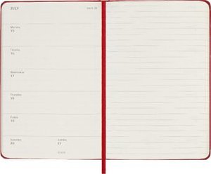 Moleskine 12 Monate Wochen Notizkalender 2024, Pocket/A6, Scharlachrot