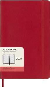 Moleskine 12 Monate Tageskalender 2024, Large/A5, Scharlachrot