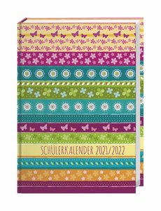 Streifen Floral Schülerkalender A5 Kalender 2022
