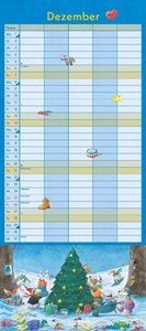 Der kleine Rabe Socke Familienkalender 2025 – Wandkalender – Familienplaner mit 5 Spalten – Format 22 x 49,5 cm