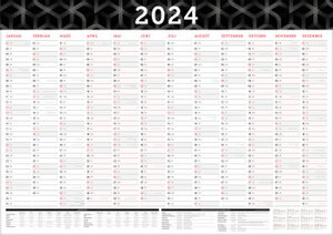 Großer Wandkalender 2022 in DIN A1 (84 x 59,4 cm) gefalzt, fürs Büro.