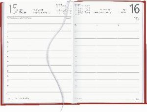 Buchkalender rot 2023 - Bürokalender 14,5x21 cm - 1 Tag auf 1 Seite - wattierter Kunststoffeinband - Stundeneinteilung 7 - 19 Uhr - 876-0011