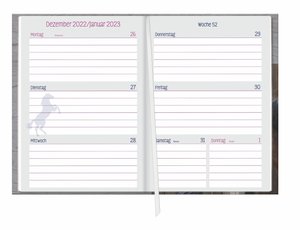 Marina und die Ponys Schüler-Kalender A5 2022/2023. Buchkalender für Kinder. Praktischer Taschenkalender mit Stundenplänen und Ferienübersichten
