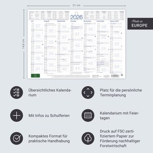 Tafelkalender A5 2026