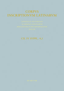 CIL IV Inscriptiones parietariae Pompeianae Herculanenses Stabianae. Suppl. pars 4. Inscriptiones parietariae Pompeianae. Fasc. 1. Ad titulos pictos spectantem