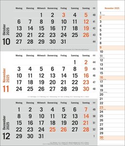 times&more 3-Monatsplaner, orange 2025