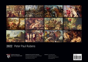 Peter Paul Rubens 2022 - Black Edition - Timokrates Kalender, Wandkalender, Bildkalender - DIN A3 (42 x 30 cm)