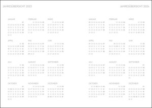 Kalenderbuch Spruch A5. Schwarzer Taschenkalender 2023 mit dem Spruch \"Sei perfekt unperfekt\". Praktischer Buch-Kalender für Termine und To-dos. Handlicher Terminkalender A5