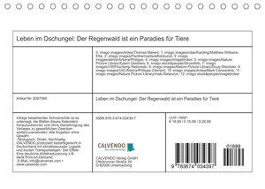 Leben im Urwald: ein Paradies für Tiere (Tischkalender 2022 DIN A5 quer)