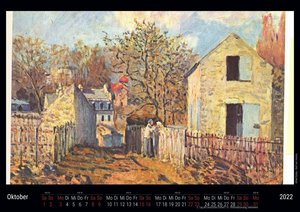 Gemälde des Alfred Sisley 2022 - Black Edition - Timokrates Kalender, Wandkalender, Bildkalender - DIN A4 (ca. 30 x 21 cm)