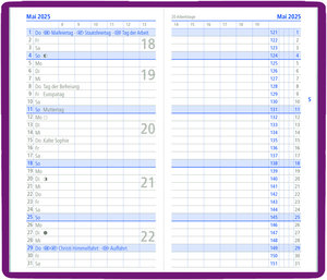 Taschenplaner rot 2025 - Bürokalender 9,5x16 cm - 32 Seiten - 1 Monat auf 2 Seiten - separates Adressheft - faltbar - Notizheft - 520-1013