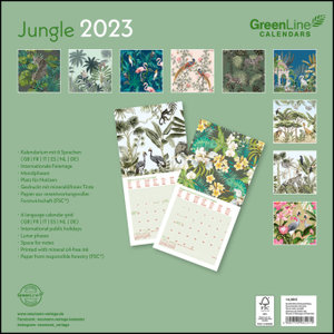 GreenLine Jungle 2023 - Wand-Kalender - Broschüren-Kalender - 30x30 - 30x60 geöffnet