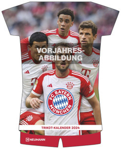 FC Bayern München 2025 - Trikotkalender - Wand-Kalender - Fan-Kalender - Fußball-Kalender - 34,1x42 - Sport