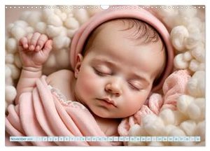 Schlummernde Babys (Wandkalender 2025 DIN A3 quer), CALVENDO Monatskalender
