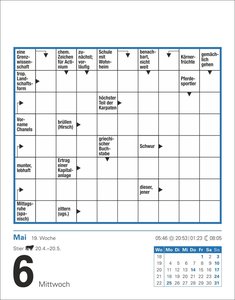 Kreuzworträtsel Tagesabreißkalender 2026