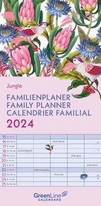 GreenLine Jungle 2024 Familienplaner - Wandkalender - Familien-Kalender - 22x45