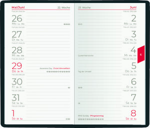 Zettler Taschenplaner 2025 9,5x16cm 64 Seiten schwarz Bürokalender Notizheft 1 Woche auf 1 Seite separates Adressheft faltbar
