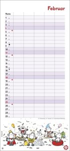 sheepworld Familienplaner 2024. Familienkalender mit 5 Spalten. Liebevoll illustrierter Familien-Wandkalender mit Schulferien und Stundenplänen.