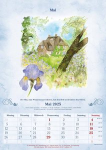100-jähriger Kalender 2025 - Bildkalender A3 (29,7x42 cm) - mit Feiertagen (DE/AT/CH) und Platz für Notizen - inkl. Bauernregeln - Wandkalender
