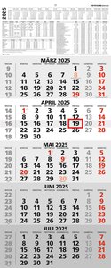 5-Monatskalender 2025 - Büro-Kalender 30x58 cm (geöffnet) - mit Datumsschieber - Zettler - 971-0011