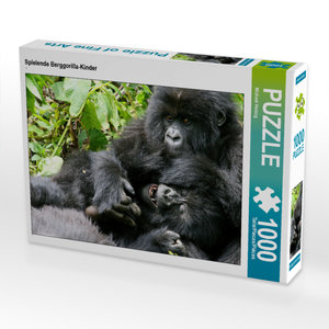 CALVENDO Puzzle Spielende Berggorilla-Kinder 1000 Teile Puzzle quer