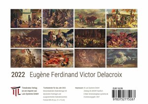 Eugène Ferdinand Victor Delacroix 2022 - Timokrates Kalender, Tischkalender, Bildkalender - DIN A5 (21 x 15 cm)