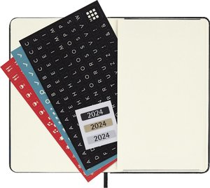 Moleskine 12 Monate Tageskalender 2024, Pocket/A6, Schwarz