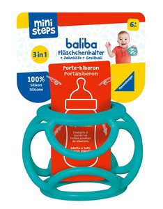 Ravensburger ministeps 4147 baliba Fläschchenhalter - Flexibler Greifling zum eigenständigen Trinken - Baby Spielzeug ab 6 Monate - blau