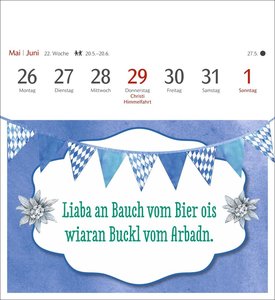 Bairische Sprüche - Do legst di nieda! Postkartenkalender 2025 - 53 deftige Sprüche auf Bairisch