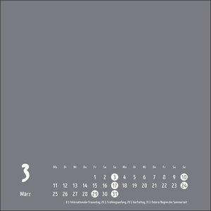Bastelkalender 2024 anthrazit klein. Blanko-Kalender zum Basteln mit extra Titelblatt für eine persönliche Gestaltung. Foto- und Bastelkalender 2024.